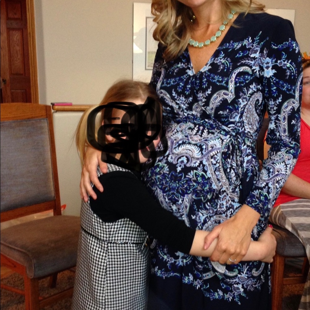 BCBG Maxazaria maternity wrap dress floral